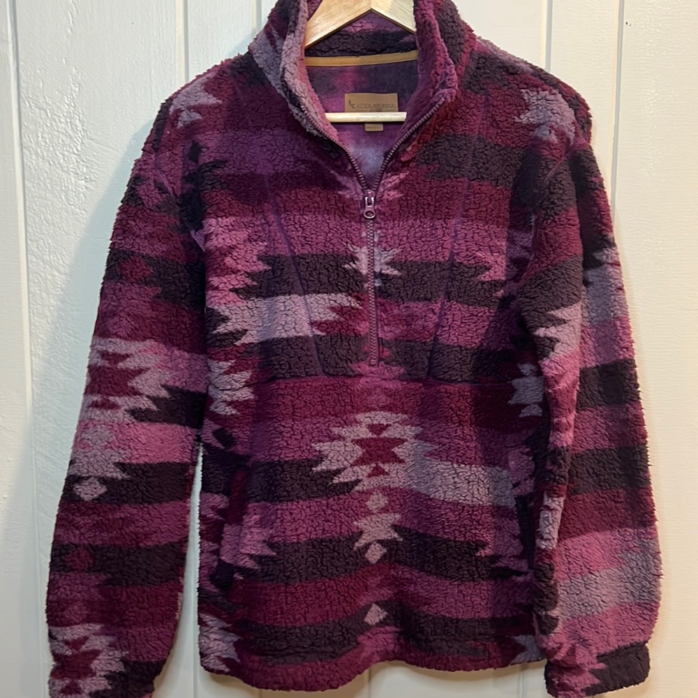 Koolaburra by UGG Womens 1/4 Zip Sherpa Pullover Hoodie- Purple w pockets
